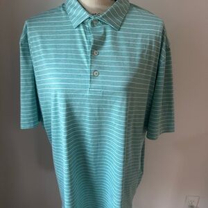 johnnie-O Aqua Striped Polo Shirt